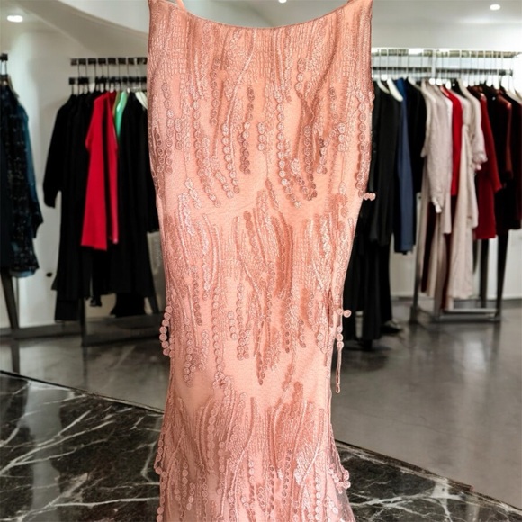 Lulus Making Magic Dress Womens Small Blush Pink Fringe Lace-up Mini NWT Sz. S - Picture 3 of 6